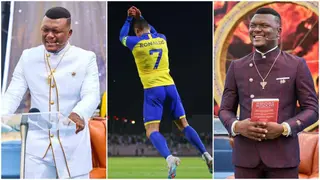 Popular Ghanaian pastor goes viral after hitting Ronaldo's Siuuu while preaching