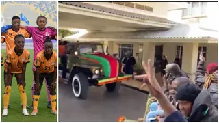 Video of Zambian women getting military escort in Lukasa for beating Nigeria emerges