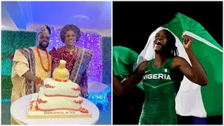 Nigerian female weightlifter Odunayo Adekuoroye marries lover of 6 years in colourful ceremony