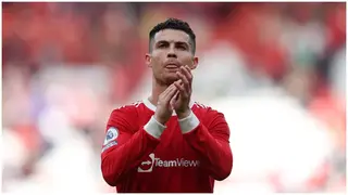 Cristiano Ronaldo reacts after scoring sensational hat trick for Manchester United against Norwich
