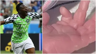 Super Eagles captain Ahmed Musa announces the birth of new baby as cute photo emerges