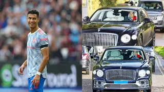 Ronaldo Makes A Statement, Drives New N141m Bentley to Man United Training With His Bodyguards