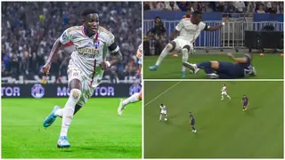 Video: Ernest Nuamah 'Destroys' PSG Defender With Cheeky Skills on Olympique Lyon Debut