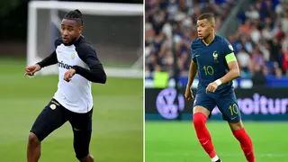 Kylian Mbappe's expresses his reaction to Christopher Nkunku's completing first training session with Chelsea