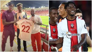 Top Ghanaian musician meets Southampton defender Mohammed Salisu after Chelsea defeat