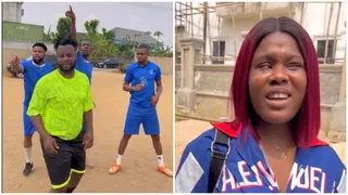 Oga Sabinus Turns Himself Into A Footballer in Attempt To Win the Heart of A Pretty Nigerian Lady