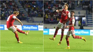Watch as Martin Odegaard scores stunning free kick for Arsenal
