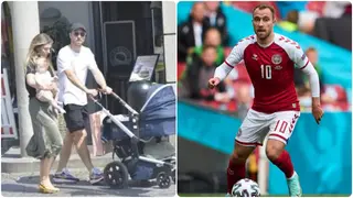 Christian Eriksen enjoys quality family time with girlfriend and daughter