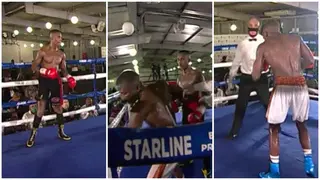 Boxer hospitalised after ‘fighting invisible opponent’ and punching thin air in bizarre video clip