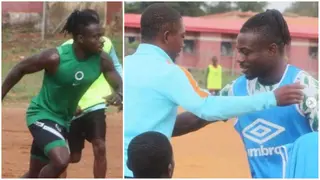 Super Eagles Star Spotted Playing Street Football With Fans in Kaduna As Photos Emerge