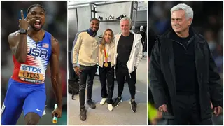 Noah Lyles meets Jose Mourinho during Adidas day after World Championships heroics