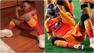 This is the interesting video of Etebo's son copying Onyekuru's goal celebration everyone is talking about