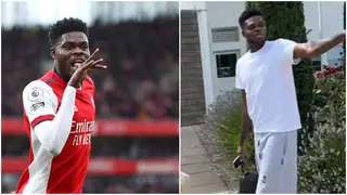 Video of Thomas Partey's awesome reaction after Elneny arrived at training in Range Rover spotted