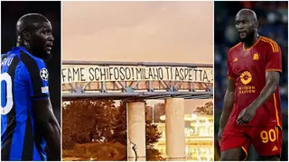 Romelu Lukaku: Inter ultras unveil banner against Roma striker ahead of Milan return