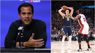 Heat Coach Erik Spoelstra Reacts Angrily to Reporter’s Question About Nikola Jokic