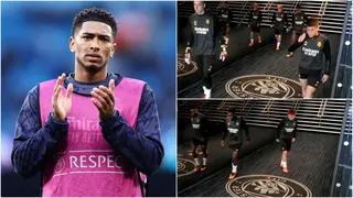 Superstition or Respect? Real Madrid stars avoid stepping on Man City's logo at Etihad, Video