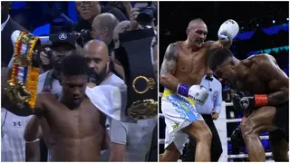 Video: Anthony Joshua Loses Temper After Losing to Oleksandr Usyk, Throws 2 Title Belts Out of the Ring