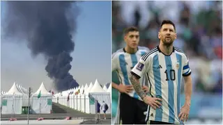 World Cup: Panic as huge fire breaks out near Argentina vs Mexico stadium