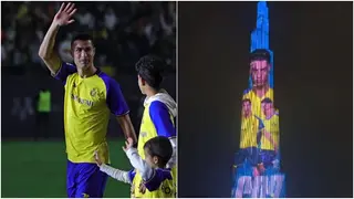 Ronaldo's images projected on the world's tallest building ahead of Al-Nassr debut