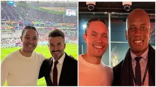 Top South African actor hangs out with Drogba, Beckham in Qatar, photos