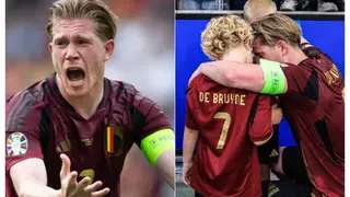 Euro 2024: Photo of De Bruyne Consoling His Crying Kids After Belgium Defeat vs Slovakia Moves Fans