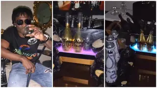 Azul, Hennessy XO, Cosa Nostra Spotted As Obafemi Martins Grooves in His Mansion, Video