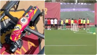 Jose Mourinho trains Roma players using incredible drone technology