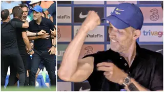 Photo of Chelsea Boss Thomas Tuchel Flexing His Muscles After His Clash With Antonio Conte Emerges