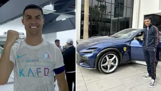 Cristiano Ronaldo Styles in Gucci Tracksuit While Posing Next to Ferrari Purangue Worth $400 000