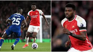 Thomas Partey Leaves Chelsea Midfielder on the Floor With No Touch Pass, Fans Praise Ghanaian