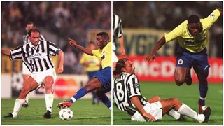 Photos show how Jay Jay Okocha magically dribbled past Antonio Conte during a Champions League game