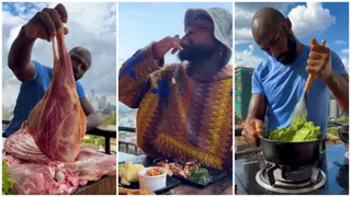 Dennis Ombachi: Ex Kenya Rugby Star Turned Chef Treats Nigerian Musician Davido to Kenyan Delicacy