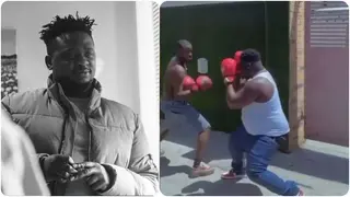 Huge Surprise As Popular Nigerian Artiste Wande Coal Shows Off Boxing Skills Despite His Look