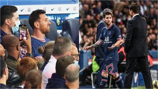 Panic As Lionel Messi Shuns Manager Pochettino During PSG’s Victory Over Lyon on His Home Debut