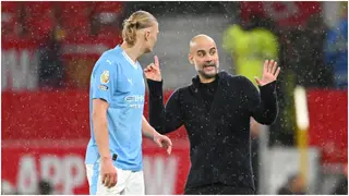 Man United 0:3 Man City: Guardiola Spotted Coaching Haaland at Full Time