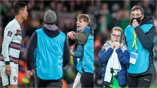 Ronaldo Embraces Young Pitch Invader Before Handing Shirt to Another girl who Beat Security