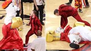 Conor McGregor Knocks Out Miami Heat Mascot Burnie During NBA Finals; Video