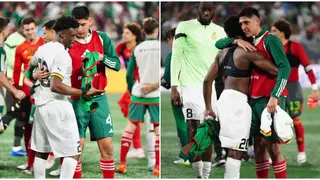 Edson Alvarez Comforts Mohammed Kudus after Mexico Beat Ghana in Friendly in the USA