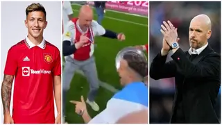 Footage of Erik Ten Hag and new Man United defender Lisandro Martinez dancing at Ajax emerges
