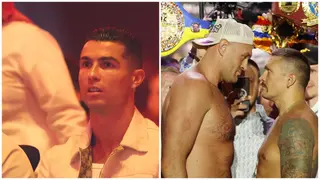 Fury vs Usyk: Cristiano Ronaldo Arrives Heavyweight Champion Bout in Style, Sits Close to AJ, Video