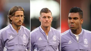 Real Madrid coach Carlo Ancelotti has high praise for midfield trio Luka Modrić, Toni Kroos and Casemiro
