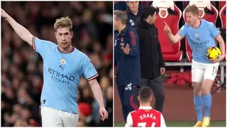 Arsenal vs Man City: Kevin De Bruyne Appears to Shove Mikel Arteta on the Touchline During Tense EPL Clash