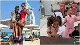 Former Super Eagles captain Mikel Obi lifts his twin daughters in adorable photo, Nigerians pray for them