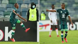 What a Beautiful Goal: Football Lovers Praise Luvuyo Memela’s Backheel Goal Against Horoya Athlectic Club