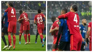 Fans react as viral footage of Van Dijk hugging an Inter Milan defender in goal celebration emerges online