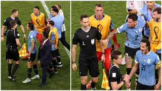 Ugly scenes as angry Uruguay players chase referee down tunnel after World Cup exit