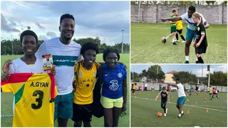 Asamoah Gyan Leads Youth Clinic for Young Kids at Tampa Bay Rowdies in USA