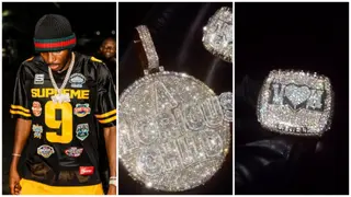 Victor Osimhen Splashes Cash on Sparkling Custom Diamond Pendant and Championship Ring, Video