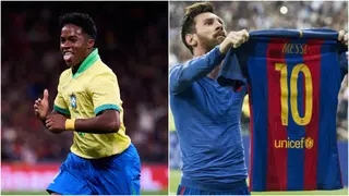 Brazil star Endrick copies Lionel Messi’s El Clasico celebration after scoring winner vs Mexico
