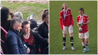 Emotional Scenes As Ole Gunner Solksjaer Watches 19 Year Old Daughter Win League Title With Manchester United